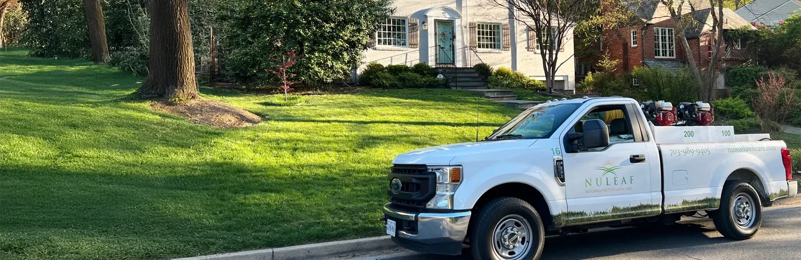 nuleaf truck in front of customers home